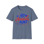 Patriotic All American Aunt Graphic Tee - 4th of July Family T-Shirt