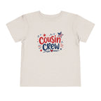 Cousin Crew Patriotic T-Shirt, Fourth of July Matching Family Tee, Retro Americana Graphic Shirt, Summer BBQ Outfit, Fireworks Celebration Apparel Toddler Short Sleeve Tee