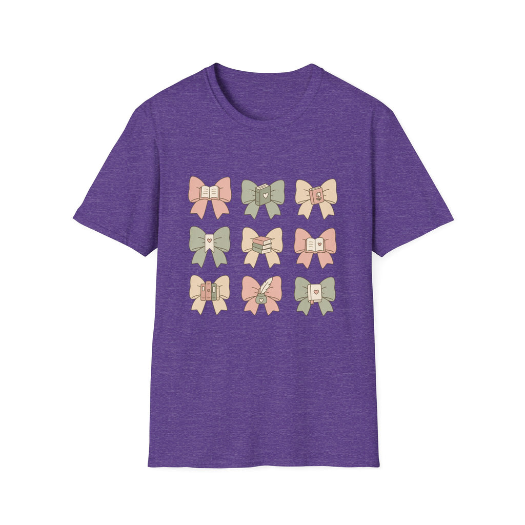 Reading Bows T‑Shirt — Pastel Book Lover Graphic Tee