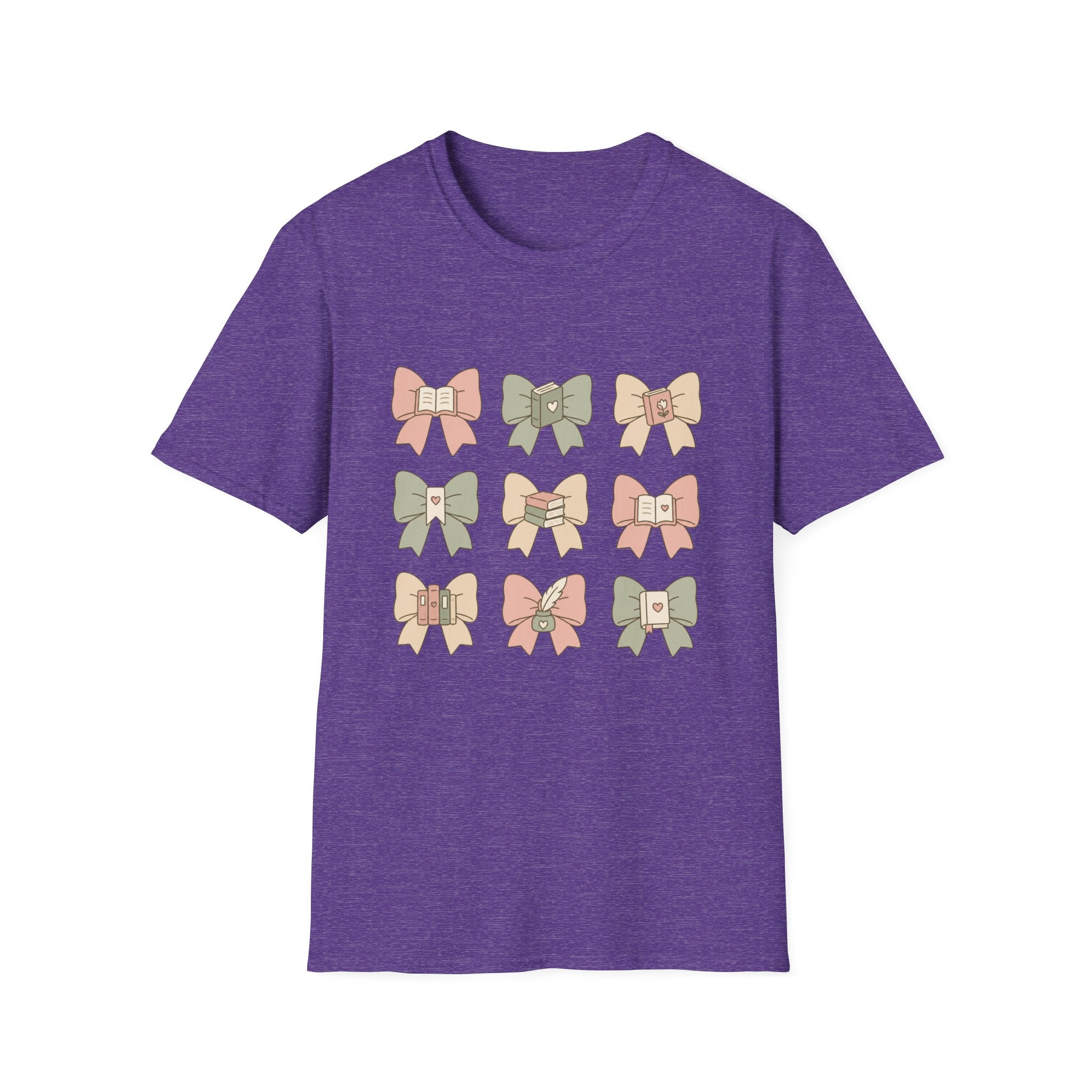 Reading Bows T‑Shirt — Pastel Book Lover Graphic Tee
