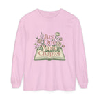 Long Sleeve T-Shirt — “Just One More Chapter” Floral Booklover Design