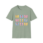 Cute Back-to-School Bow T-Shirt — Pastel School Supplies Graphic Tee