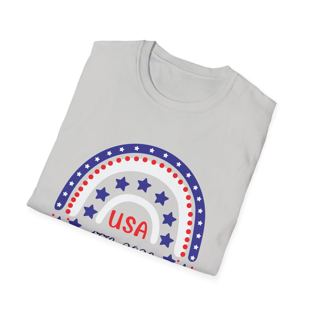 USA 1776–2026 Patriotic Rainbow Tee, American Anniversary Shirt, Red White Blue Graphic Top, USA Pride Outfit