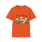Ghost Garden Club T-Shirt — Cute Autumn Halloween Ghosts with Pumpkins & Flowers