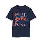 Cousin Crew Patriotic Tee, Red White Blue Fireworks Shirt, Family Matching Fourth of July Outfit, Festive USA Graphic Top