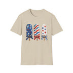 Patriotic Popsicle T-Shirt | Fourth Of July Watercolor Ice Pop Graphic Tee, Coquette Bow Summer Holiday Top
