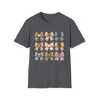 Bow Pattern T-Shirt — Vintage Floral Ribbon Graphic Tee