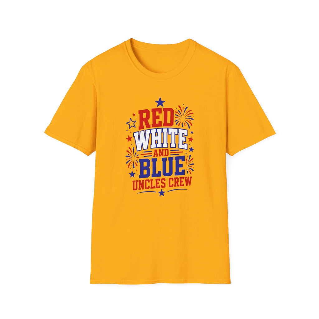 Patriotic Uncles Crew Graphic Tee - 4th of July Red White and Blue Uncle Fireworks cle T-Shirt