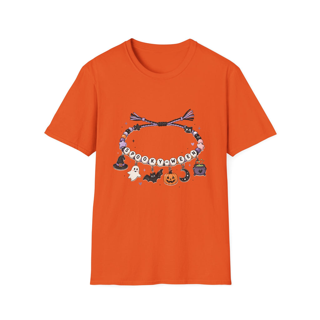 Halloween Spooky Vibes Friendship Bracelet Graphic T‑Shirt