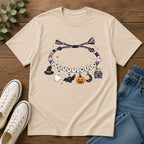 Halloween Spooky Vibes Friendship Bracelet Graphic T‑Shirt