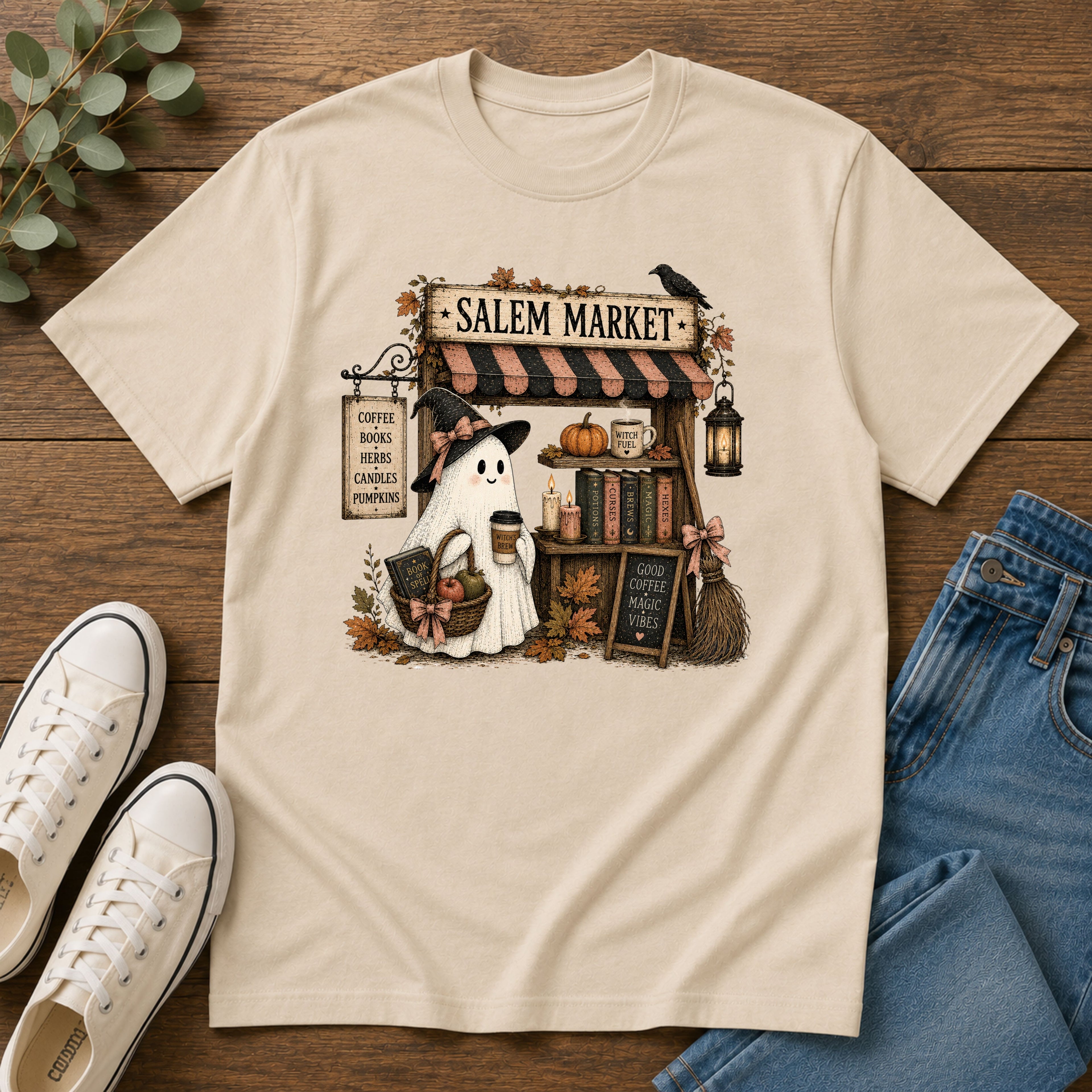 Salem Market Halloween T-Shirt — Ghost & Witch Shop Graphic Tee