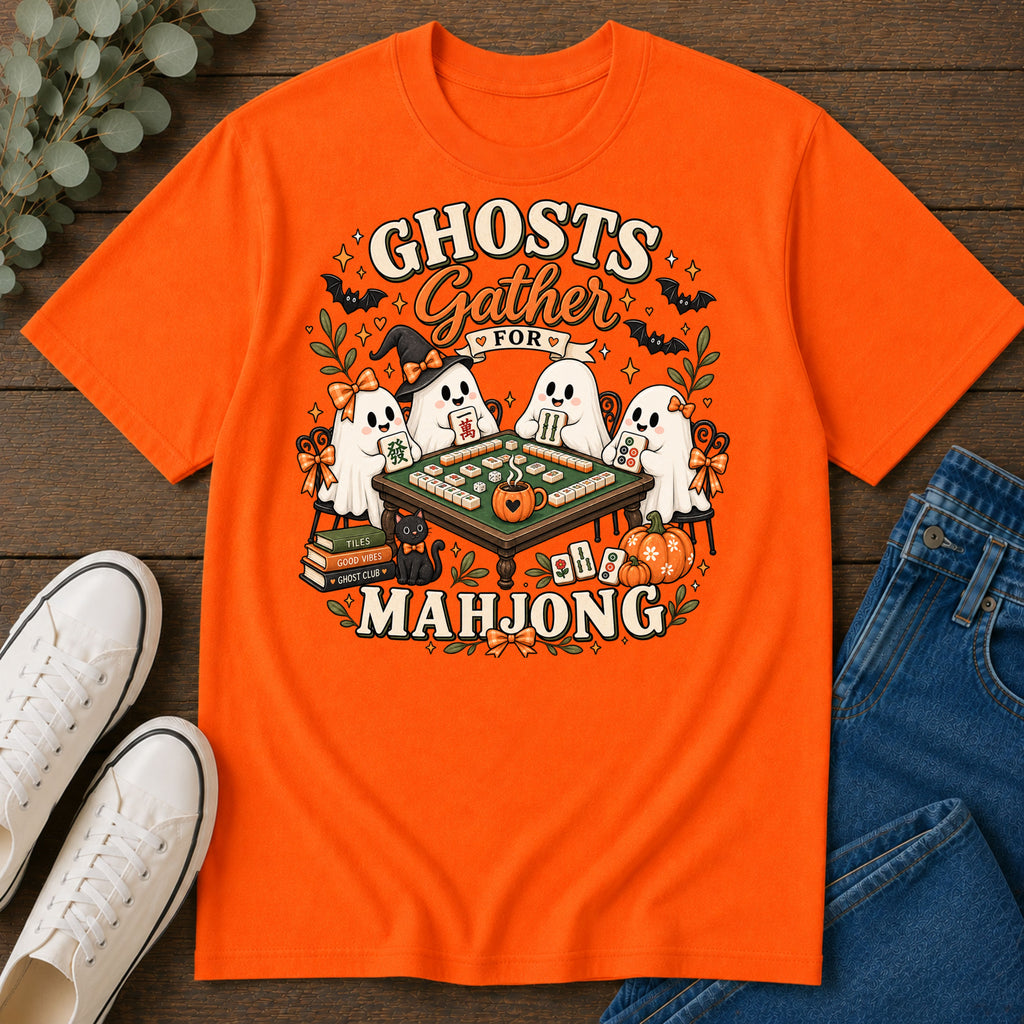 Ghosts Gather for Mahjong Halloween T‑Shirt