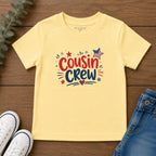 Cousin Crew Patriotic T-Shirt, Fourth of July Matching Family Tee, Retro Americana Graphic Shirt, Summer BBQ Outfit, Fireworks Celebration Apparel Toddler Short Sleeve Tee