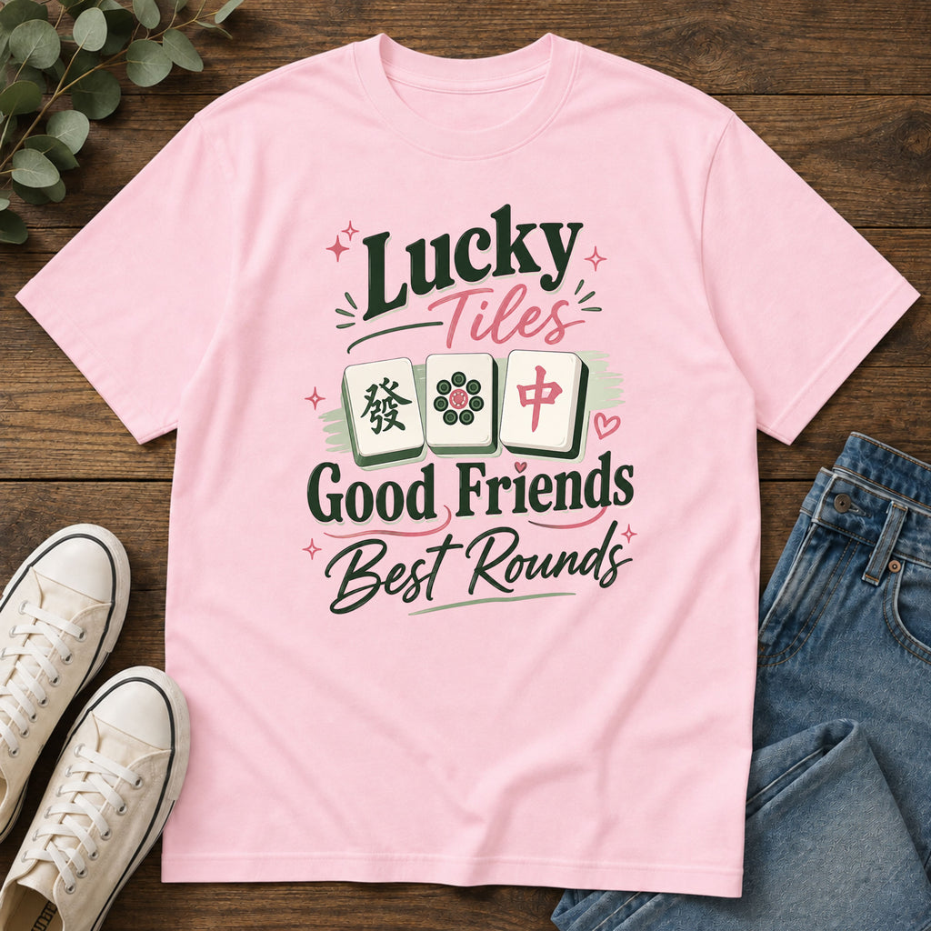 Lucky Tiles Good Friends, Best Rounds - Mahjong T-Shirt