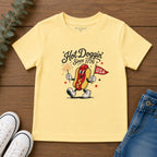 Hot Doggin Since 1776 Tee, Patriotic USA Hot Dog Shirt, Funny Summer Cartoon Graphic Top, Fourth of July Celebration Outfit Toddler Short Sleeve Tee
