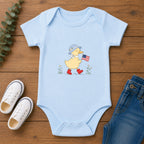 Patriotic Duck Baby Onesie, Cute USA Flag Outfit, Red White Blue Infant Graphic Bodysuit, Fourth of July Celebration Wear Infant Fine Jersey Bodysuit