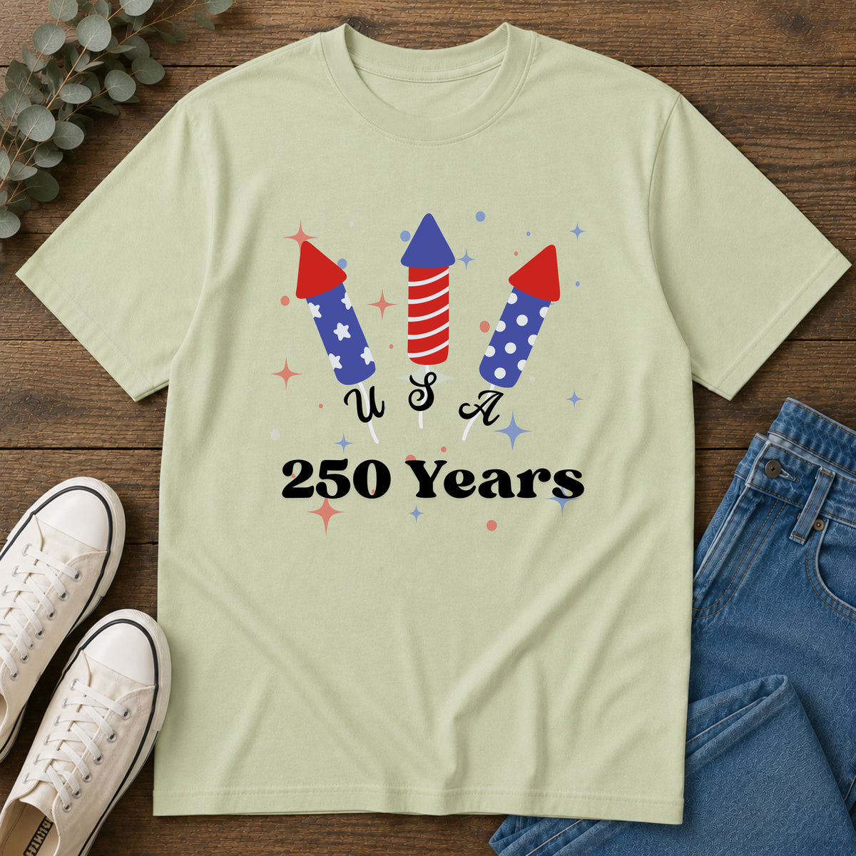 250th America Floral T-Shirt, July 4 1776 2026 Anniversary, Patriotic Flower Shirt, Birthday Gift, Cottagecore 4th of July